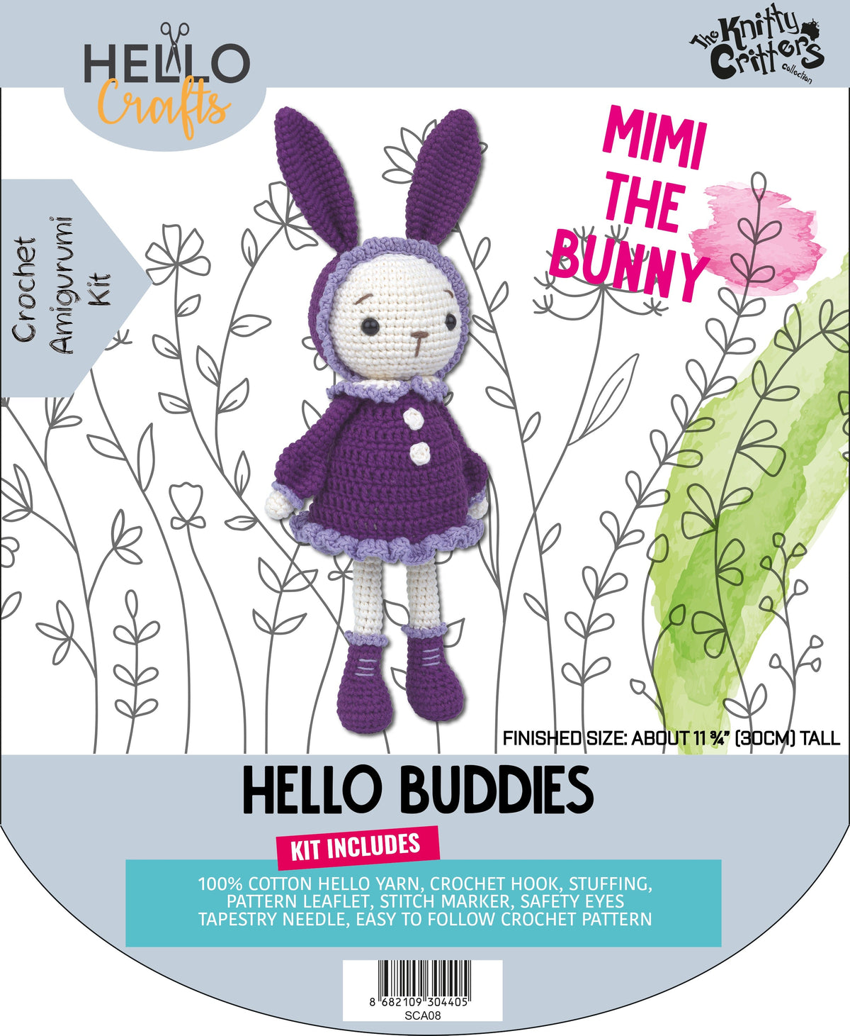 Knitty Critters - Hello Buddies - Mimi The Bunny | DIY Amigurumi Crochet Kit