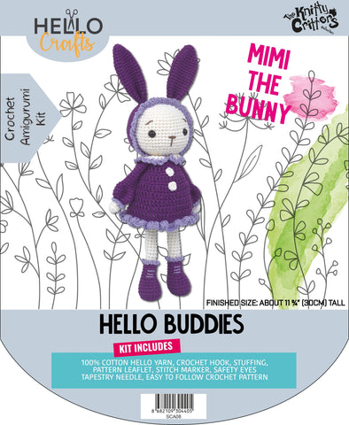 Knitty Critters - Hello Buddies - Mimi The Bunny | DIY Amigurumi Crochet Kit