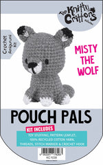 Knitty Critters - Pouch Pals I Misty The Wolf | DIY Amigurumi Crochet Kit