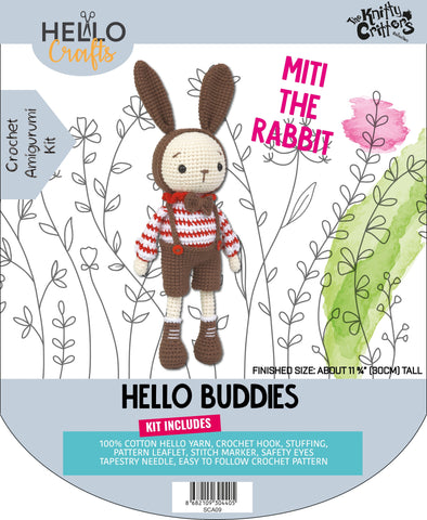 Knitty Critters - Hello Buddies - Miti The Rabbit | DIY Amigurumi Crochet Kit