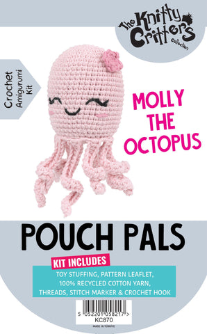 Knitty Critters - Pouch Pals II - Molly The Octopus | DIY Amigurumi Crochet Kit