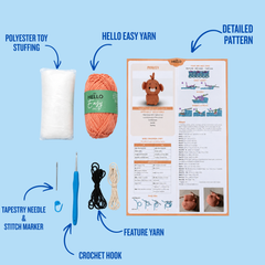 Knitty Critters - Pouch Pals V - Milo Monkey | DIY Amigurumi Crochet Kit