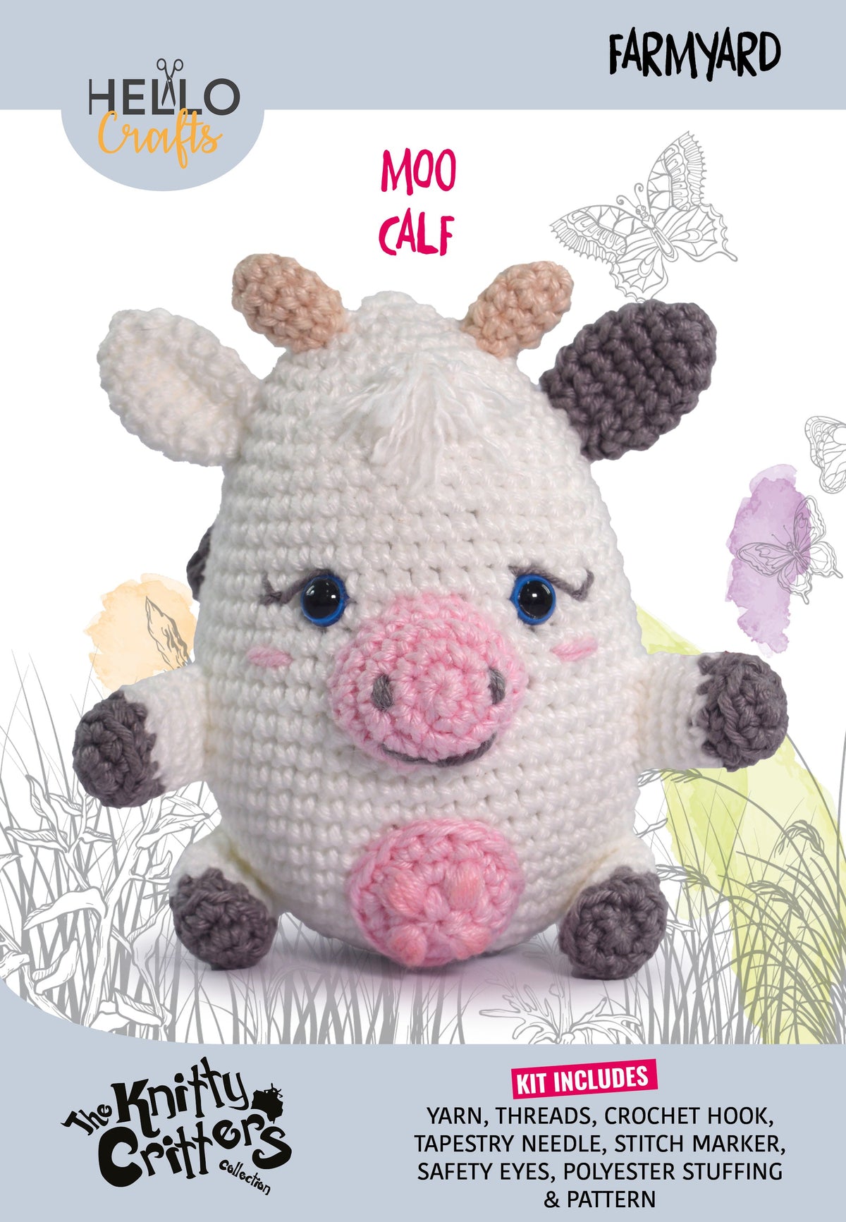 Knitty Critters - Farmyard - Moo Calf | DIY Amigurumi Crochet Kit