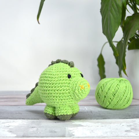 Knitty Critters - Cubies - Ned Dinosaur | DIY Amigurumi Crochet Kit