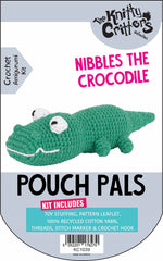 Knitty Critters - Pouch Pals I Nibbles The Crocodile | DIY Amigurumi Crochet Kit