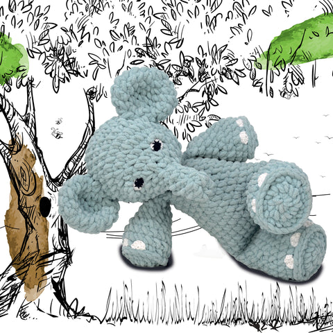 Knitty Critters - Main Collection -Ollie Elephant | DIY Amigurumi Crochet Kit