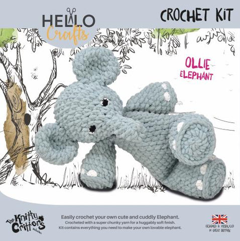 Knitty Critters - Main Collection -Ollie Elephant | DIY Amigurumi Crochet Kit