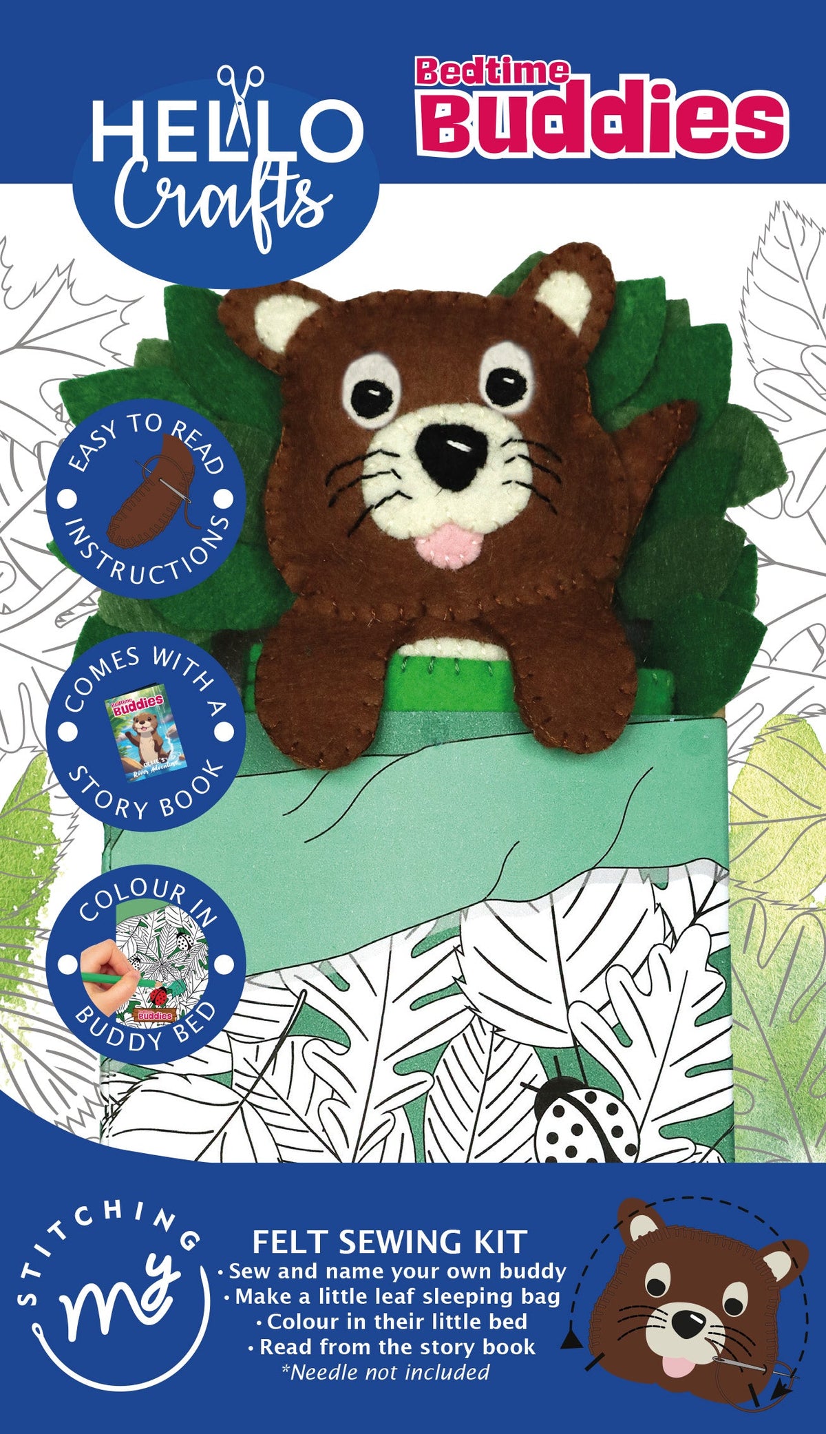 Bedtime Buddies Felt Sewing Kit - Create Ollie the Otter | Playful Craft for Kids & Beginners