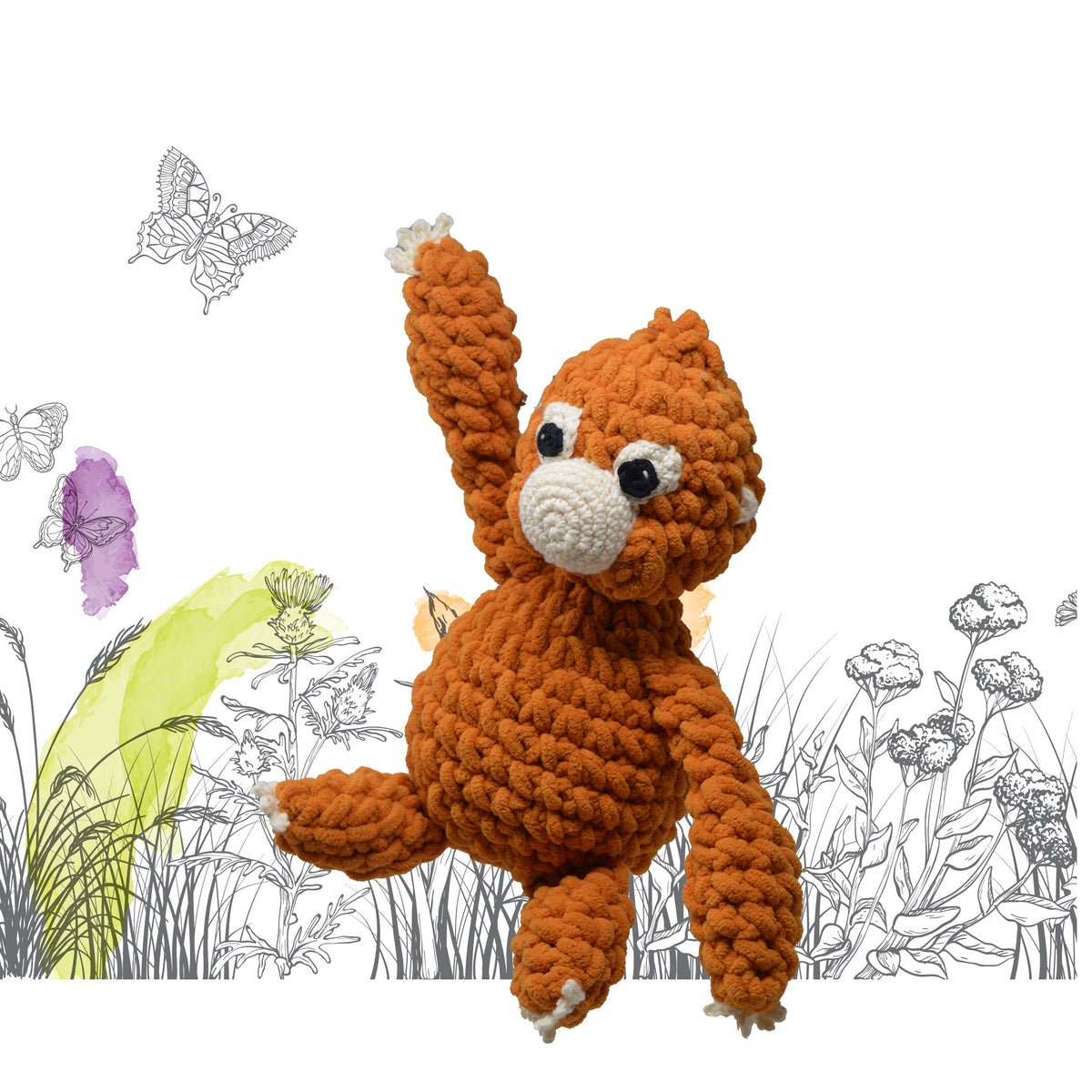 Knitty Critters - Cheeky Chums - Orangutan | DIY Amigurumi Crochet Kit