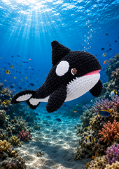 Knitty Critters - Sea Snuggles - Otis Orca | DIY Amigurumi Crochet Kit