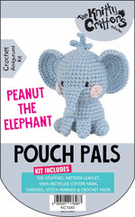 Knitty Critters - Pouch Pals I Peanut The Elephant | DIY Amigurumi Crochet Kit