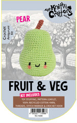 Knitty Critters - Pouch Pals I Pear | DIY Fruit Amigurumi Crochet Kit