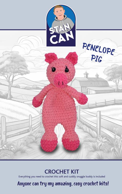 Stan Can - Snuggle Buddies - Penelope Pig | DIY Amigurumi Crochet Kit