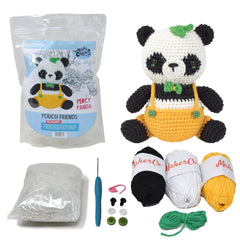 Knitty Critters - Pouch Friends - Percy Panda | DIY Amigurumi Crochet Kit