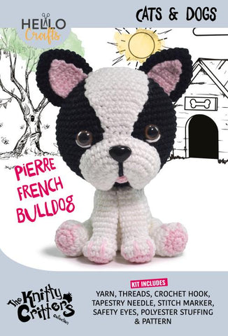 Knitty Critters - Cats & Dogs - Pierre French | DIY Amigurumi Crochet Kit