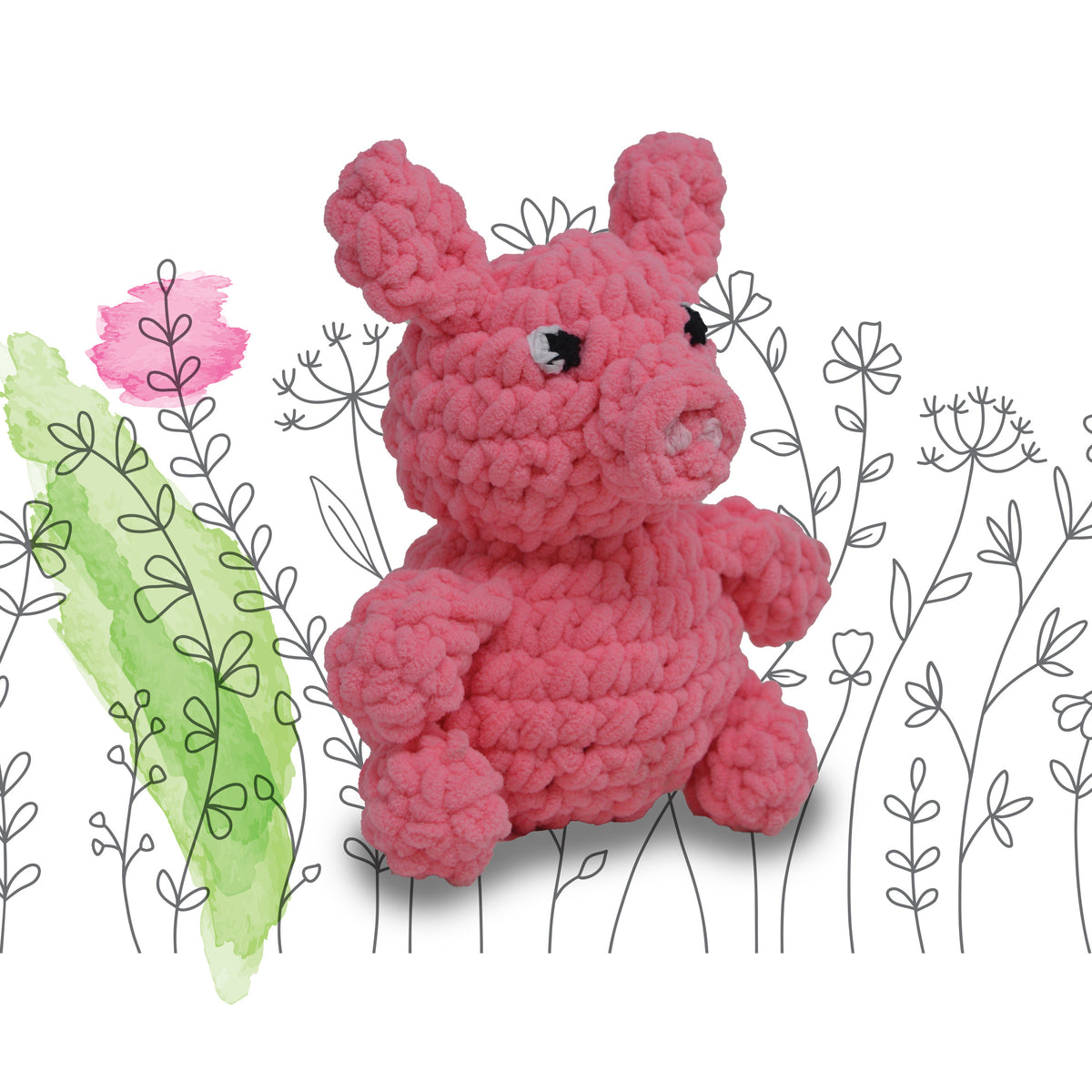 Knitty Critters - Cheeky Chums - Piggy | DIY Amigurumi Crochet Kit