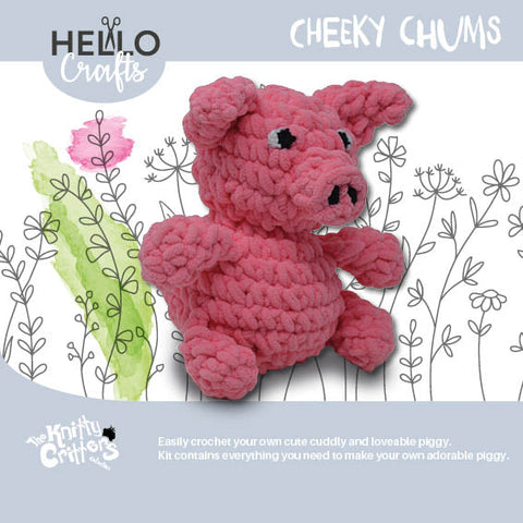 Knitty Critters - Cheeky Chums - Piggy | DIY Amigurumi Crochet Kit