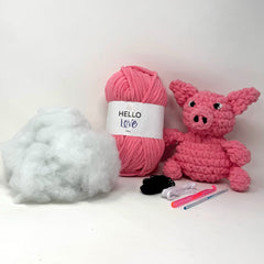 Knitty Critters - Cheeky Chums - Piggy | DIY Amigurumi Crochet Kit