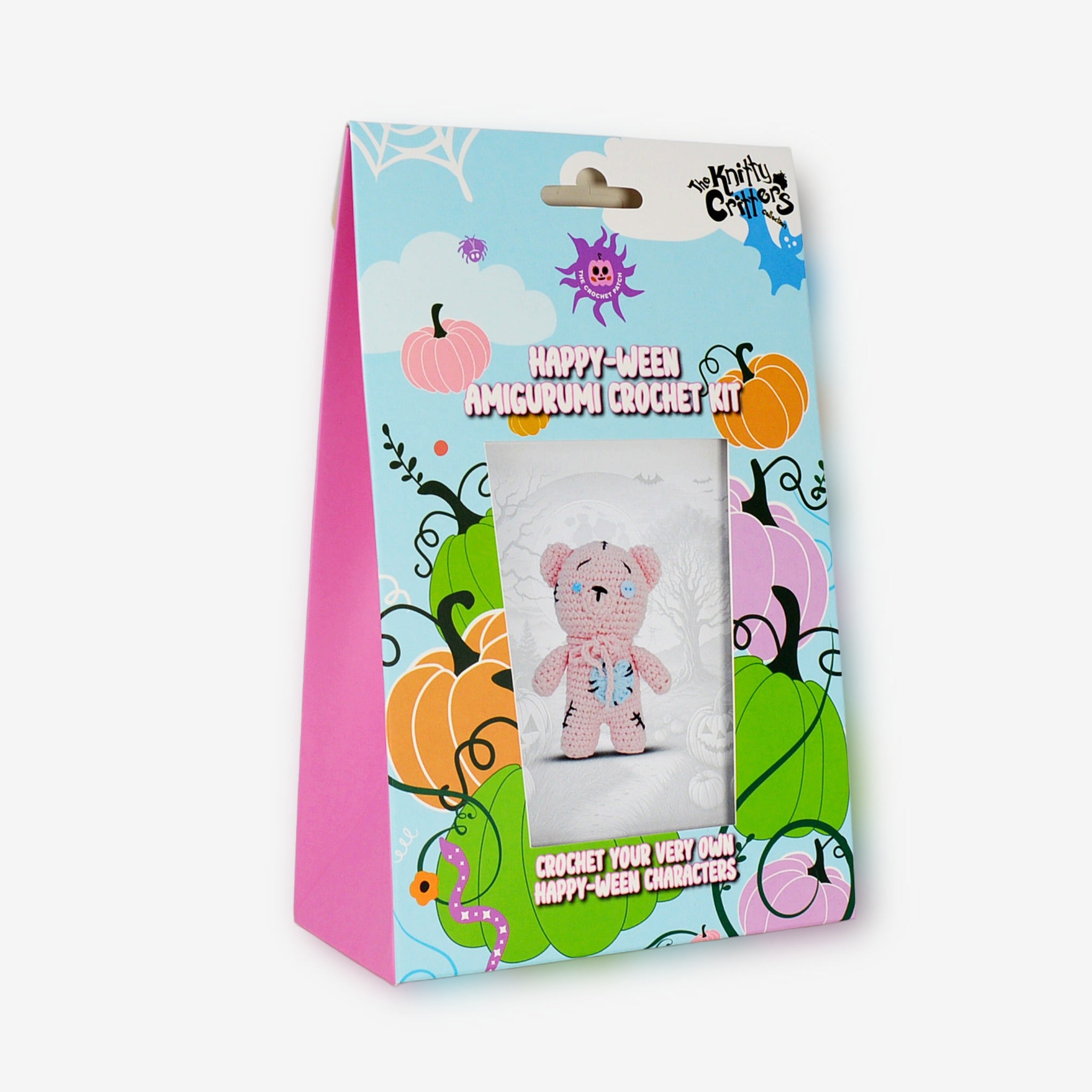 Knitty Critters - Happyween - Pink Voodoo Bear | DIY Amigurumi Crochet Kit