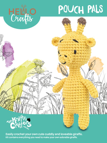 Knitty Critters - Pouch Pals I Bridget The Giraffe | DIY Amigurumi Crochet Kit