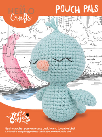 Knitty Critters - Pouch Pals I Chip The Bird | DIY Amigurumi Crochet Kit