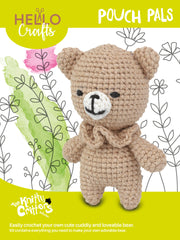 Knitty Critters - Pouch Pals I Eddy The Bear | DIY Amigurumi Crochet Kit