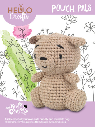 Knitty Critters - Pouch Pals I Jimmy The Dog | DIY Amigurumi Crochet Kit