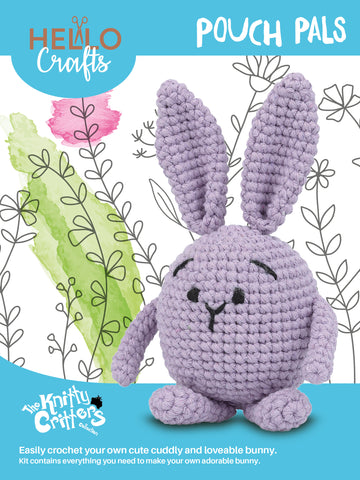 Knitty Critters - Pouch Pals I Pete The Bunny | DIY Amigurumi Crochet Kit