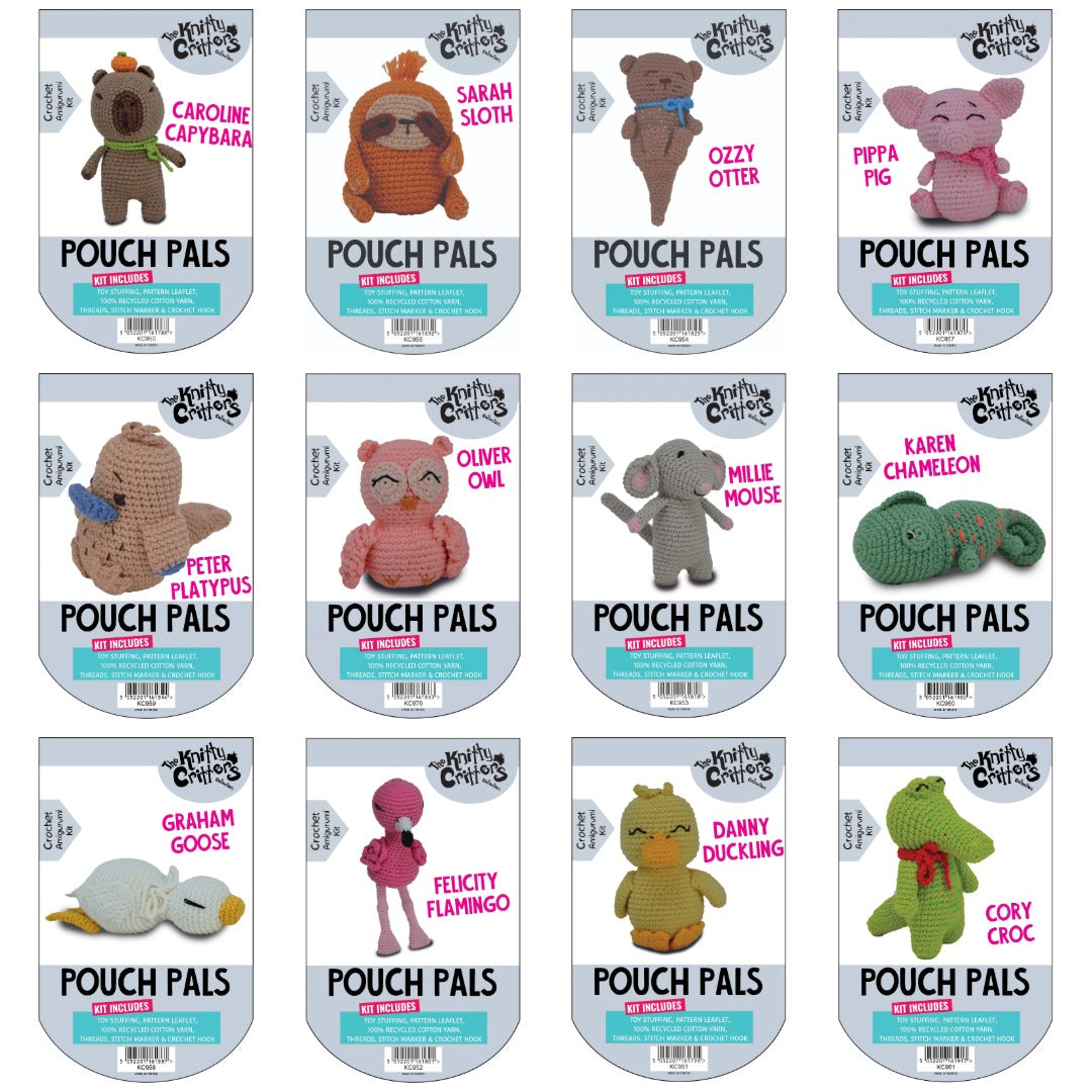 “I want the lot“ Pouch Pals bundle ALL 12 amigurumi crochet kits RRP £71.88