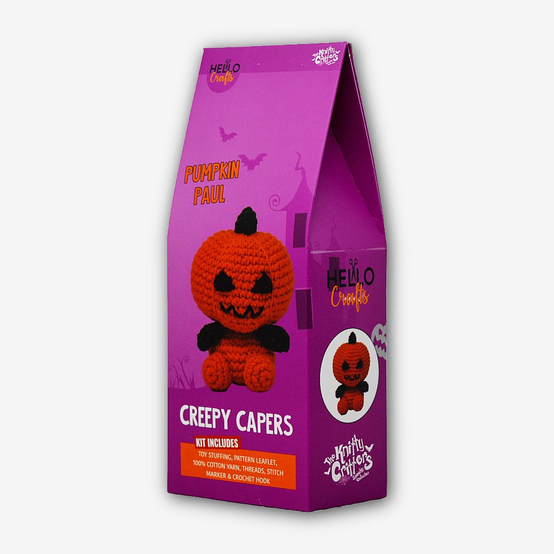 Knitty Critters - Creepy Capers - Pumpkin Paul | DIY Amigurumi Crochet Kit