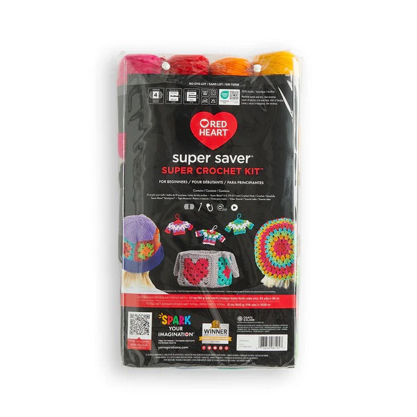 Red Heart Super Saver Super Yarn Knit Kit with Accessories for Knitting & Amigurumi Projects