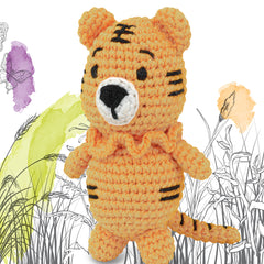 Knitty Critters - Pouch Pals I Ralph The Tiger | DIY Amigurumi Crochet Kit