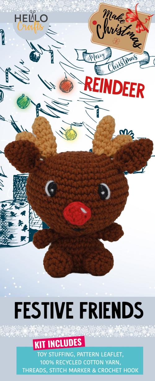 Knitty Critters - Festive Friends - Reindeer | DIY Amigurumi Crochet Kit