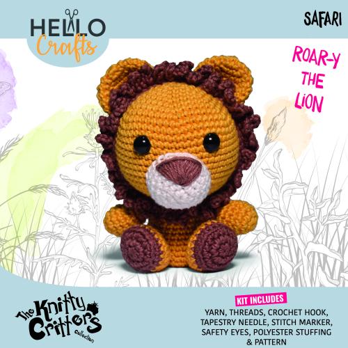 Knitty Critters - Safari - Roary The Lion | DIY Amigurumi Crochet Kit