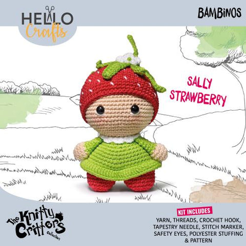 Knitty Critters - Bambinos - Sally Strawberry | DIY Amigurumi Crochet Kit