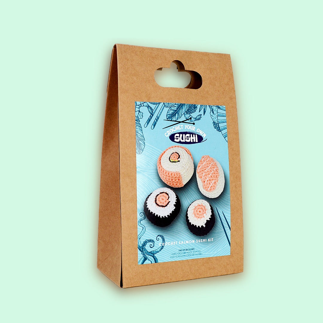 Knitty Critters - Sushi Sets - Salmon Sushi | DIY Amigurumi Crochet Kit