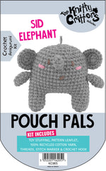 Knitty Critters - Pouch Pals I Sid Elephant | DIY Amigurumi Crochet Kit