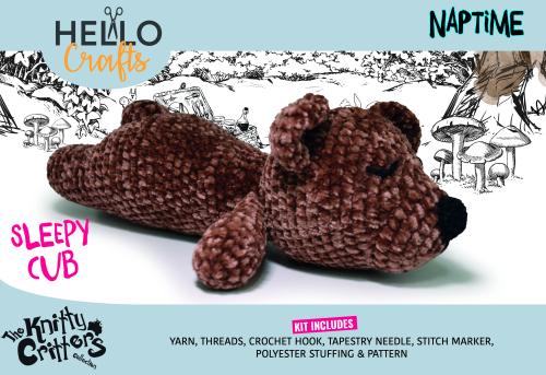 Knitty Critters - Naptime - Sleepy Cub | DIY Amigurumi Crochet Kit