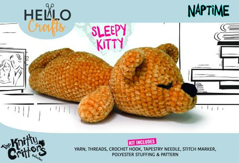 Knitty Critters - Naptime - Sleepy Kitty | DIY Amigurumi Crochet Kit