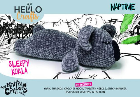 Knitty Critters - Naptime - Sleepy Koala | DIY Amigurumi Crochet Kit