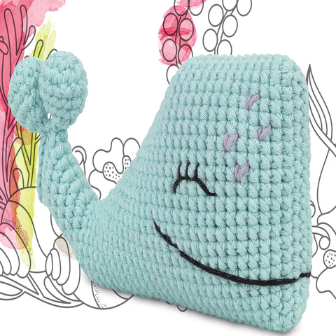 Knitty Critters - Pouch Pals I Splashy The Whale | DIY Amigurumi Crochet Kit