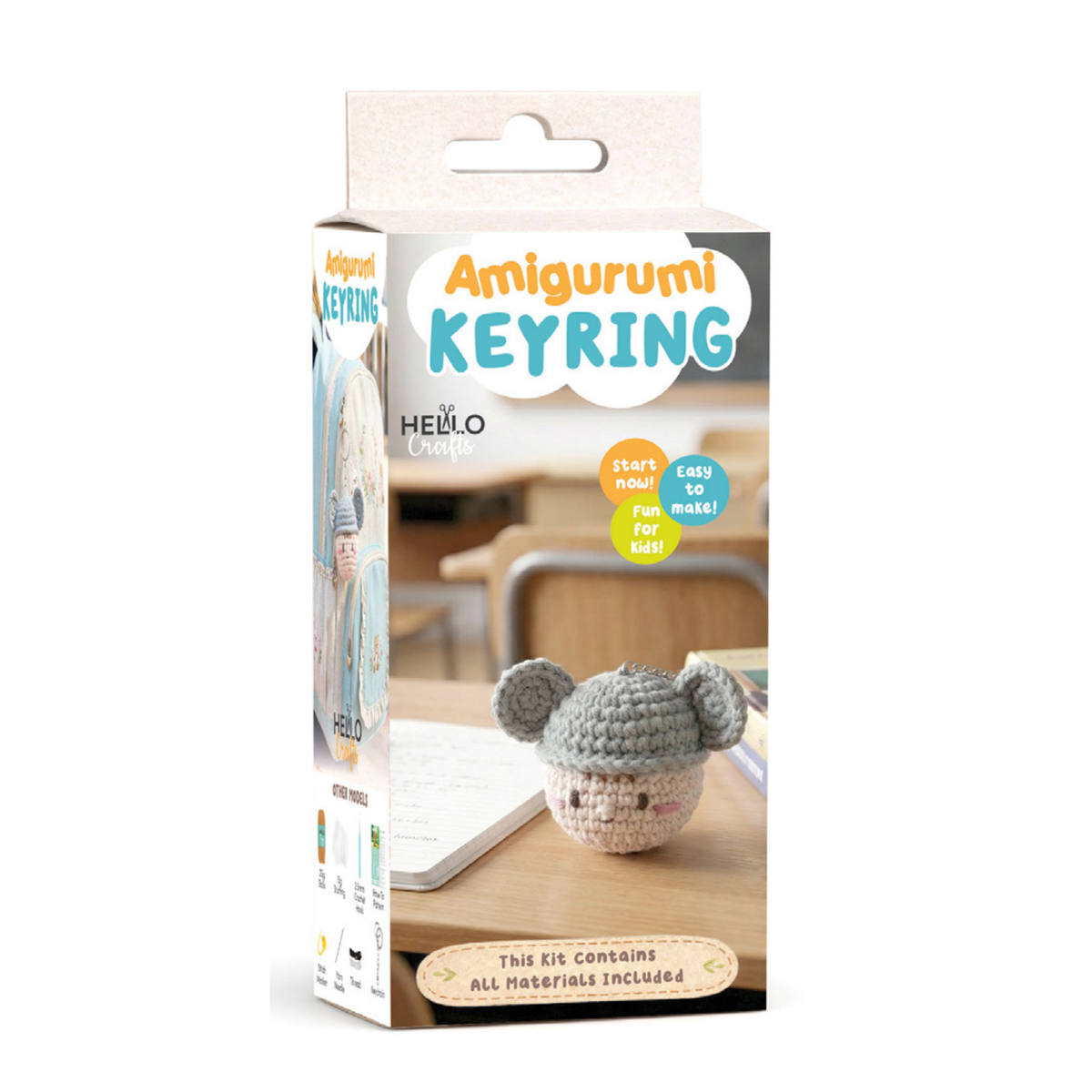 Knitty Critters Amigurumi Keyrings - Squeaks Mouse