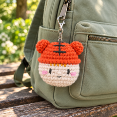 Knitty Critters Amigurumi Keyrings - Stripey Tiger