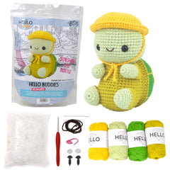 Knitty Critters - Hello Buddies - Sunshine The Turtle | DIY Amigurumi Crochet Kit