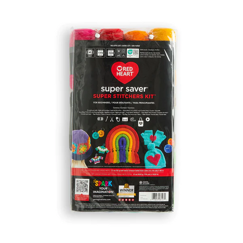 Red Heart Super Saver Yarn Super Stitchers Kit with Accessories for Knitting, Crochet & Amigurumi Projects