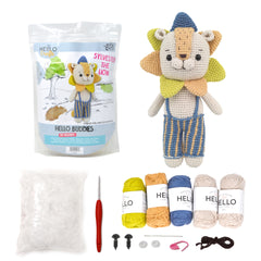 Knitty Critters - Hello Buddies - Sylvester The Lion | DIY Amigurumi Crochet Kit