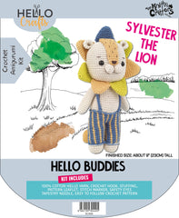 Knitty Critters - Hello Buddies - Sylvester The Lion | DIY Amigurumi Crochet Kit