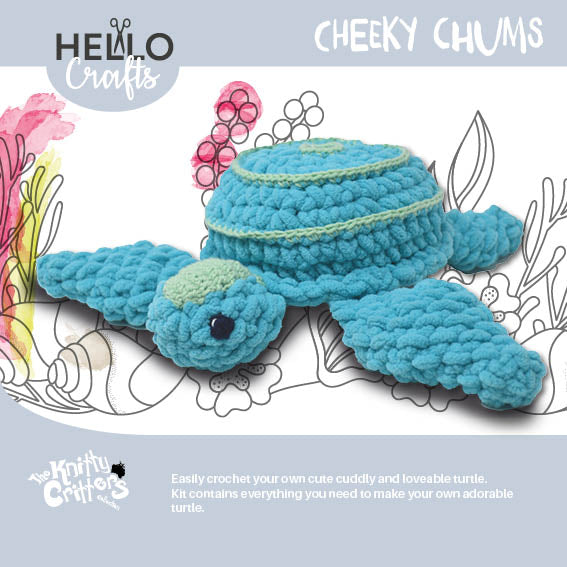 Knitty Critters - Cheeky Chums - Turtle | DIY Amigurumi Crochet Kit