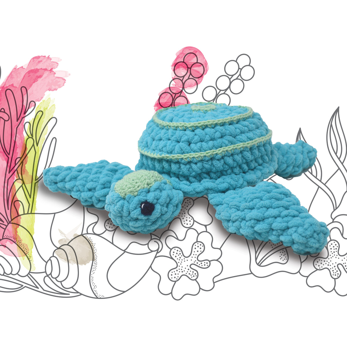 Knitty Critters - Cheeky Chums - Turtle | DIY Amigurumi Crochet Kit