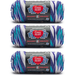Pack of 3 Red Heart Granny Square Yarn 250g